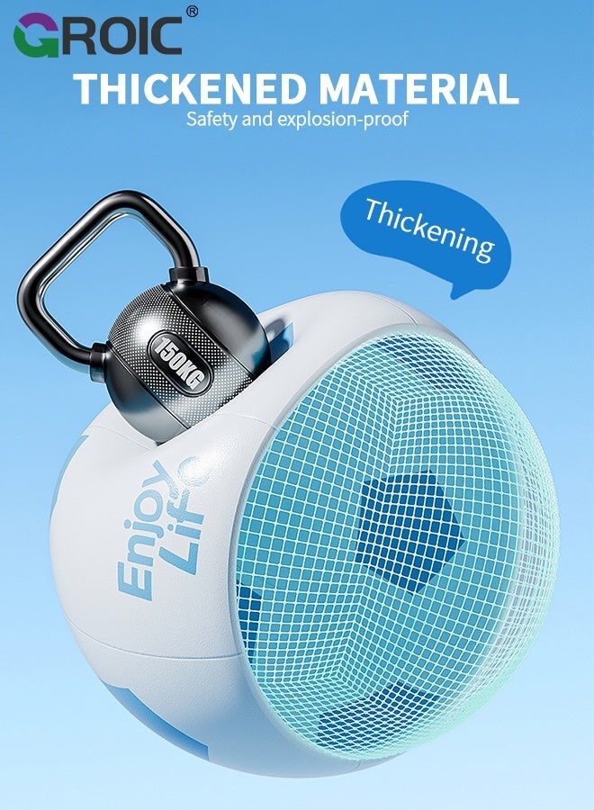GROIC 1pc Giant Inflatable Soccer Ball - 60CM Beach Volleyball, Soccer Beach Ball with "Enjoy Life" Motif, Sports Gear  for Family Parties, Outdoor/Indoor Games Summer Swimming Pool Water Sports - Image 4